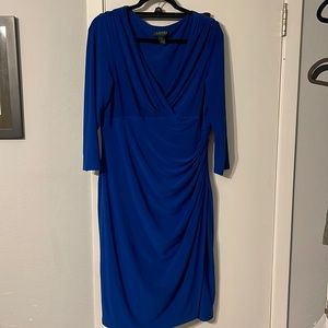 Ralph Lauren Royal Blue Surplice Dress